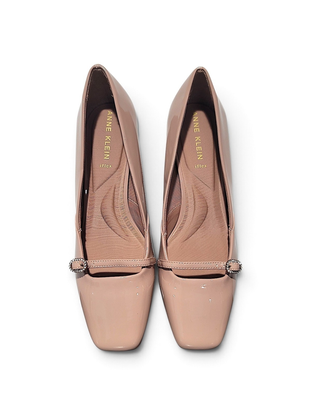 Anne Klein Nude Blush Patent Square-Toe Mary Jane Pumps 8.5